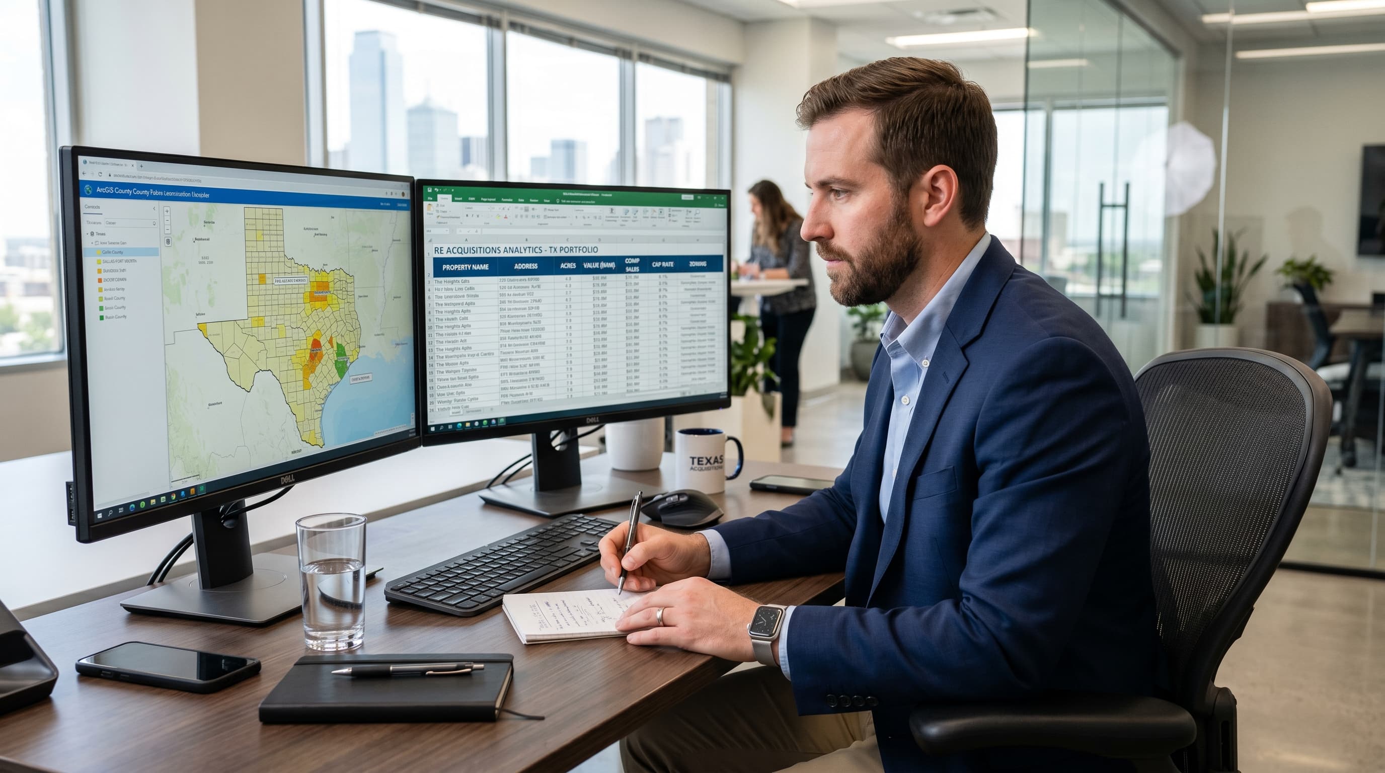 Light Street team researching Texas land records and preparing a cash offer